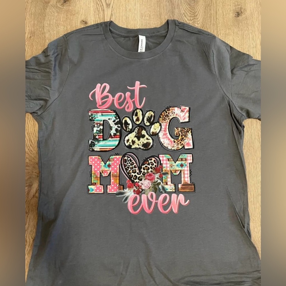 Gray 'Best Dog Mom Ever' Kids Shirt